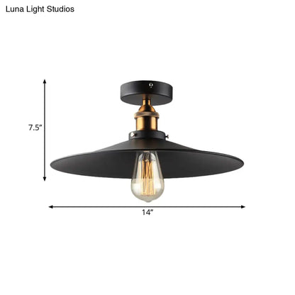 DecorBites™ DecorBites™ Sleek Black Tapered Iron Semi Mount Dining Room Ceiling Light - 1-Head