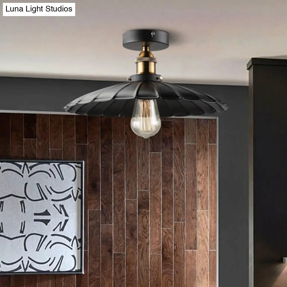 DecorBites™ DecorBites™ Sleek Black Tapered Iron Semi Mount Dining Room Ceiling Light - 1-Head