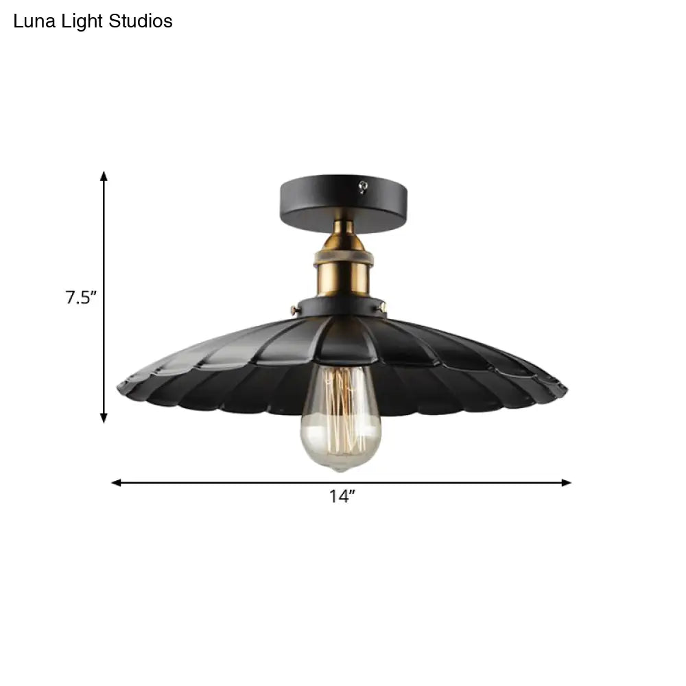 DecorBites™ DecorBites™ Sleek Black Tapered Iron Semi Mount Dining Room Ceiling Light - 1-Head