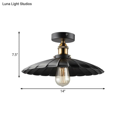 DecorBites™ DecorBites™ Sleek Black Tapered Iron Semi Mount Dining Room Ceiling Light - 1-Head
