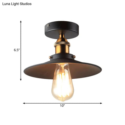 DecorBites™ DecorBites™ Sleek Black Tapered Iron Semi Mount Dining Room Ceiling Light - 1-Head