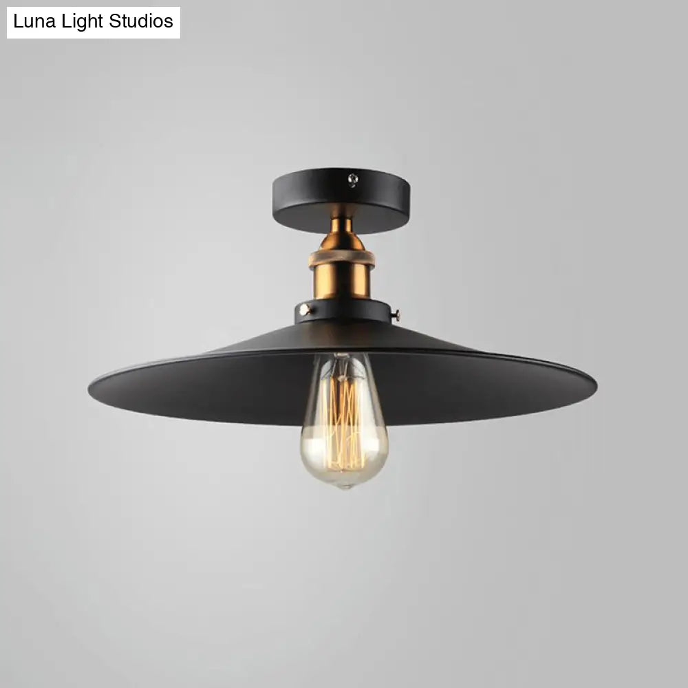 DecorBites™ DecorBites™ Sleek Black Tapered Iron Semi Mount Dining Room Ceiling Light - 1-Head