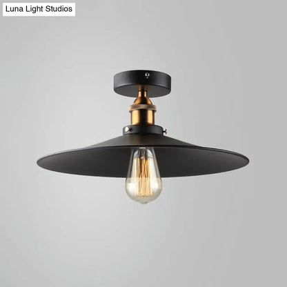 DecorBites™ DecorBites™ Sleek Black Tapered Iron Semi Mount Dining Room Ceiling Light - 1-Head