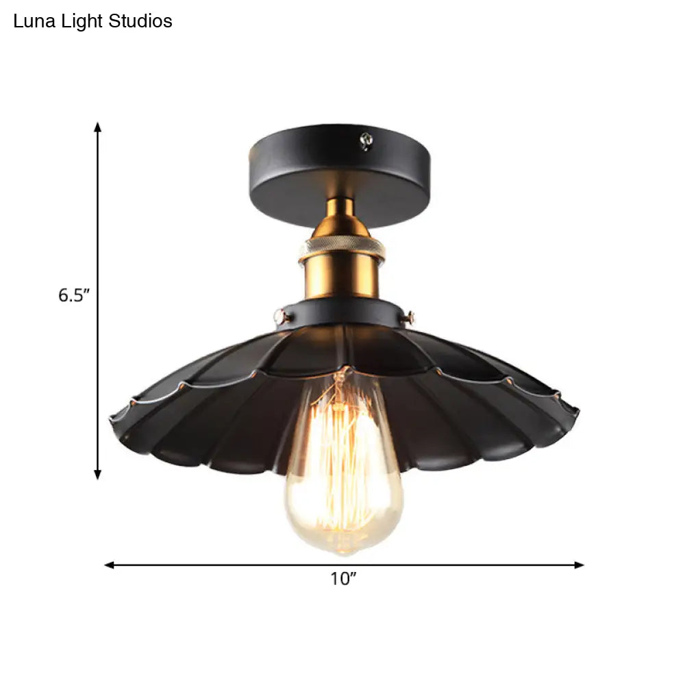 DecorBites™ DecorBites™ Sleek Black Tapered Iron Semi Mount Dining Room Ceiling Light - 1-Head