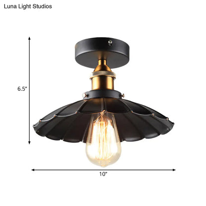 DecorBites™ DecorBites™ Sleek Black Tapered Iron Semi Mount Dining Room Ceiling Light - 1-Head