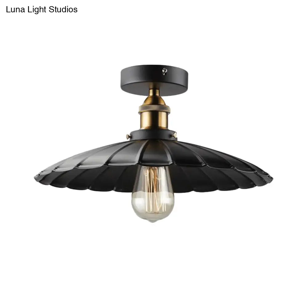 DecorBites™ DecorBites™ Sleek Black Tapered Iron Semi Mount Dining Room Ceiling Light - 1-Head