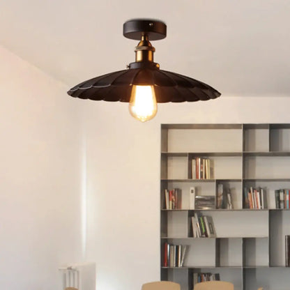 DecorBites™ DecorBites™ Sleek Black Tapered Iron Semi Mount Dining Room Ceiling Light - 1-Head