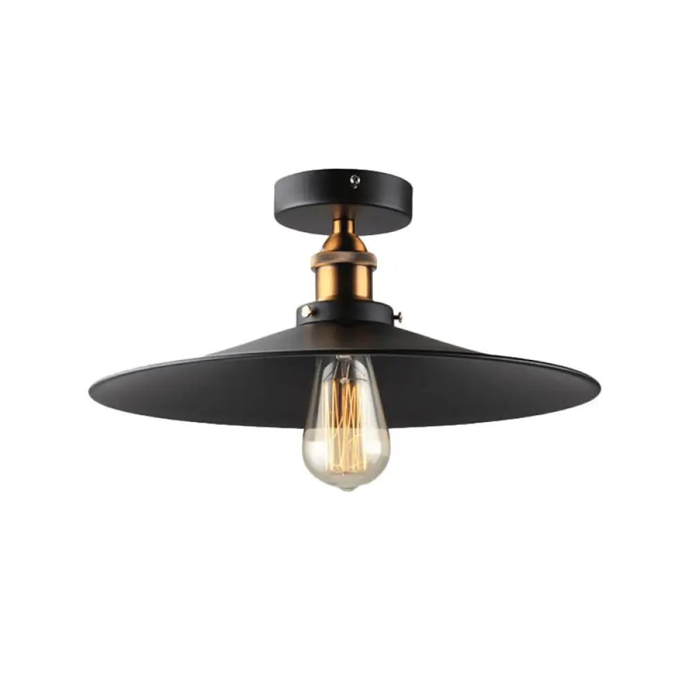DecorBites™ DecorBites™ Sleek Black Tapered Iron Semi Mount Dining Room Ceiling Light - 1-Head