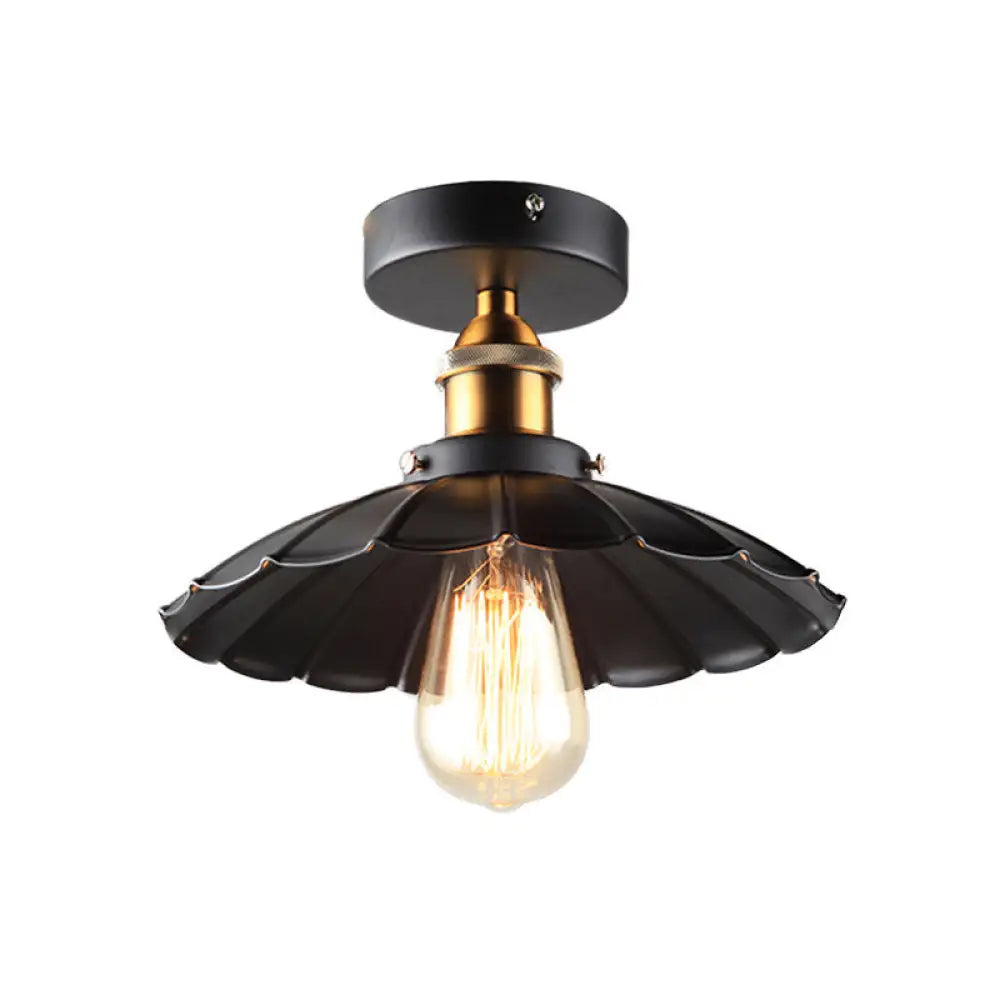 DecorBites™ DecorBites™ Sleek Black Tapered Iron Semi Mount Dining Room Ceiling Light - 1-Head
