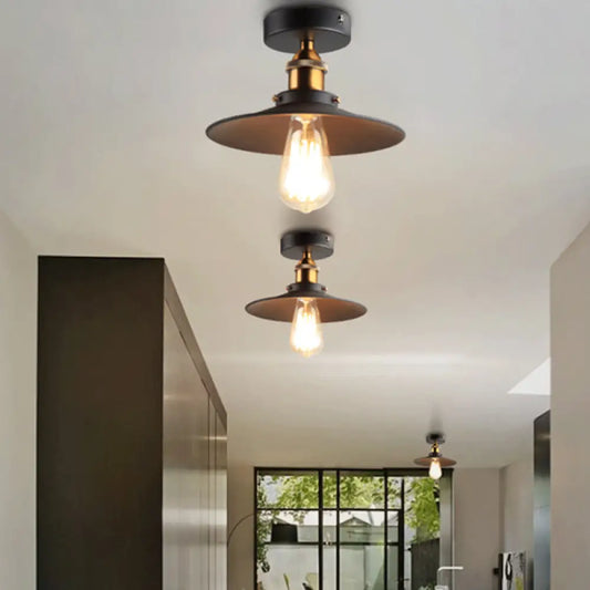 DecorBites™ DecorBites™ Sleek Black Tapered Iron Semi Mount Dining Room Ceiling Light - 1-Head