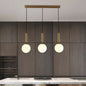 Sleek Brass Ball Pendant Light for Open Kitchen - Simplicity Glass Ceiling Fixture