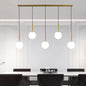 Sleek Brass Ball Pendant Light for Open Kitchen - Simplicity Glass Ceiling Fixture