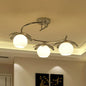 Sleek Chrome LED Ceiling Light with Globe Glass Shade - Ideal for Modern Bedrooms and Semi Flush Mounting