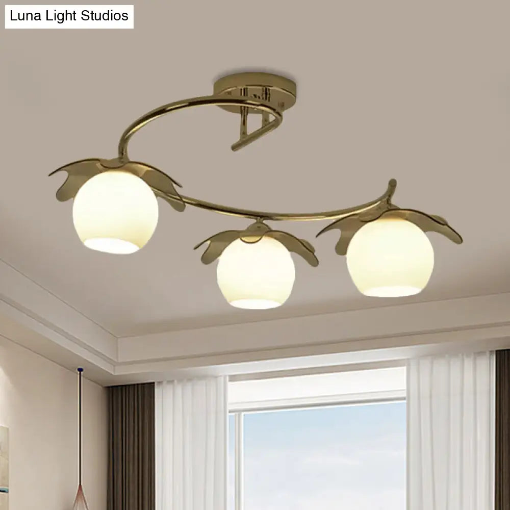 Sleek Chrome LED Ceiling Light with Globe Glass Shade - Ideal for Modern Bedrooms and Semi Flush Mounting