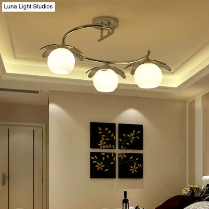 Sleek Chrome LED Ceiling Light with Globe Glass Shade - Ideal for Modern Bedrooms and Semi Flush Mounting