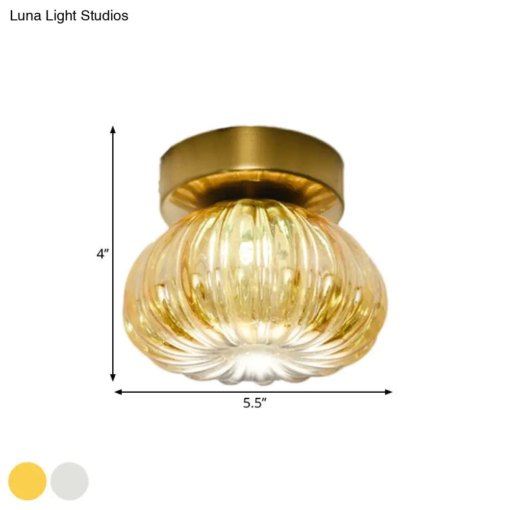 DecorBites™ DecorBites™ Sleek Clear/Amber Glass LED Ceiling Light Fixture - 5.5"/11" W