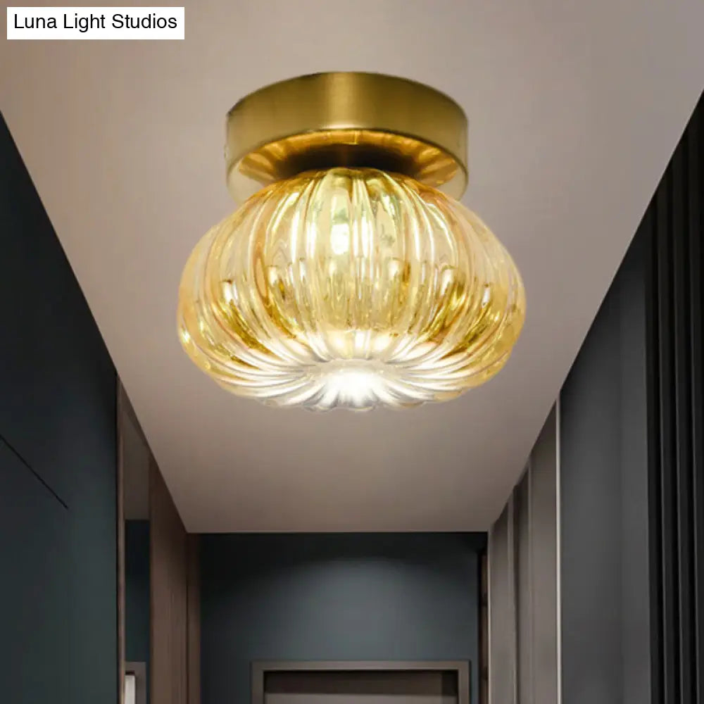 DecorBites™ DecorBites™ Sleek Clear/Amber Glass LED Ceiling Light Fixture - 5.5"/11" W