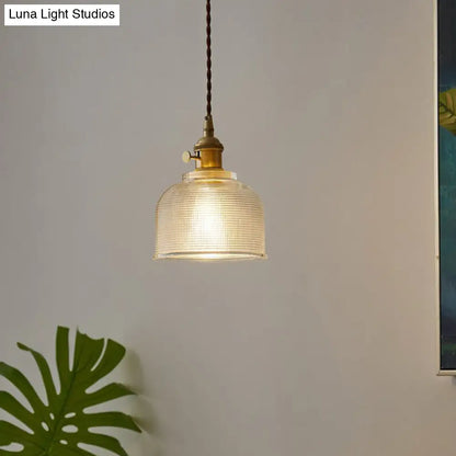 Sleek Clear Glass Bell Pendant Light - Simplicity 1-Light Hanging Fixture for Dining Room