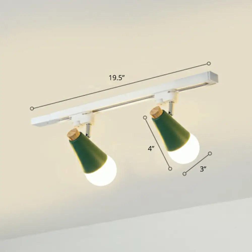 DecorBites™ DecorBites™ Sleek Cone Spotlight Track Lighting: Macaron Metal Semi-Flush Mount Light for Corridors