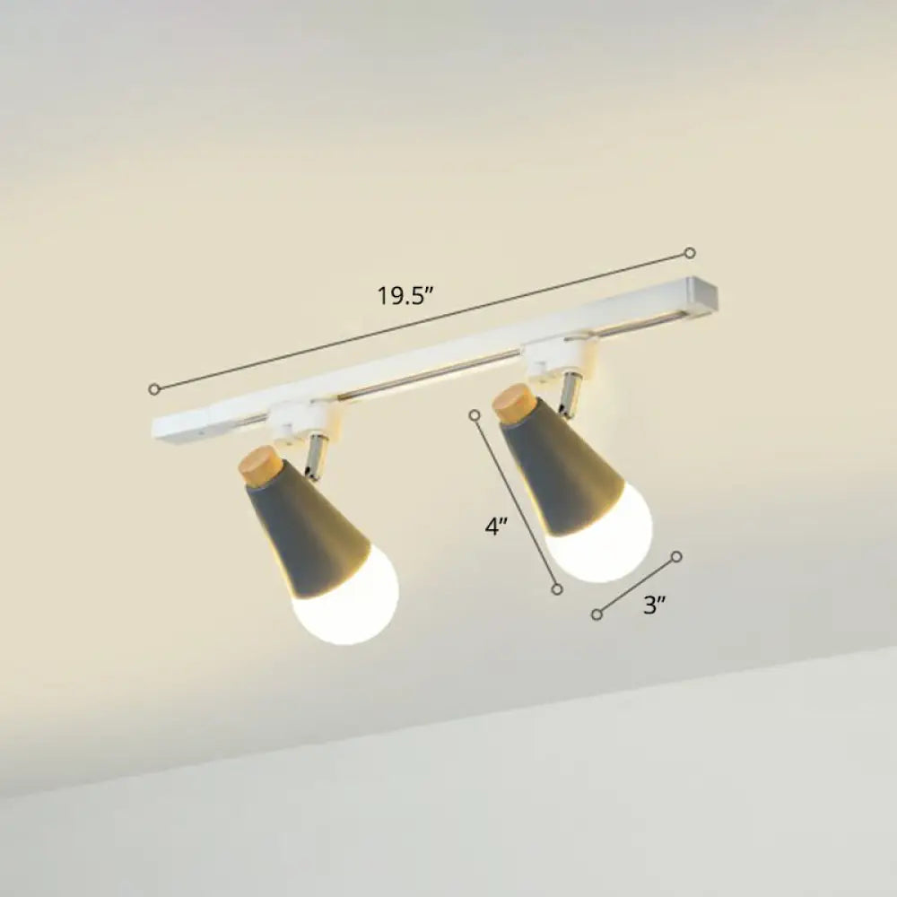 DecorBites™ DecorBites™ Sleek Cone Spotlight Track Lighting: Macaron Metal Semi-Flush Mount Light for Corridors