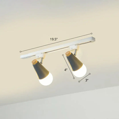 DecorBites™ DecorBites™ Sleek Cone Spotlight Track Lighting: Macaron Metal Semi-Flush Mount Light for Corridors