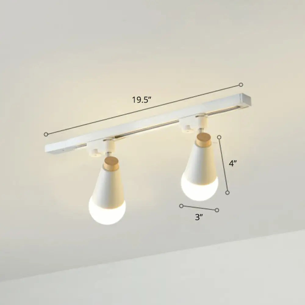 DecorBites™ DecorBites™ Sleek Cone Spotlight Track Lighting: Macaron Metal Semi-Flush Mount Light for Corridors