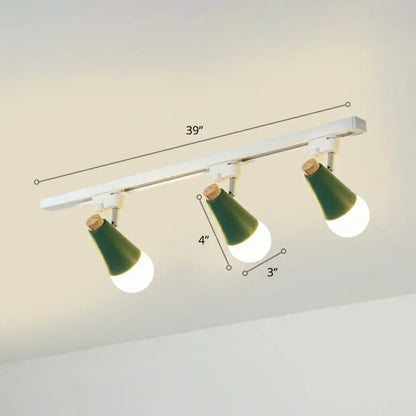 DecorBites™ DecorBites™ Sleek Cone Spotlight Track Lighting: Macaron Metal Semi-Flush Mount Light for Corridors