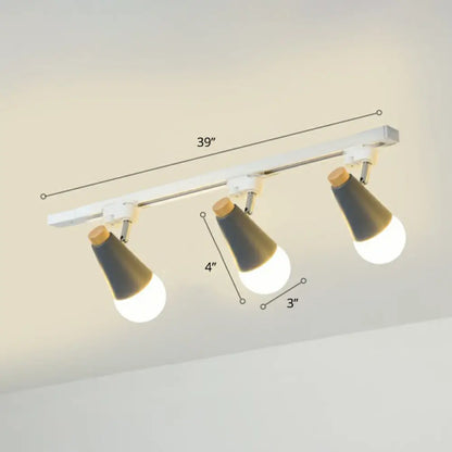 DecorBites™ DecorBites™ Sleek Cone Spotlight Track Lighting: Macaron Metal Semi-Flush Mount Light for Corridors