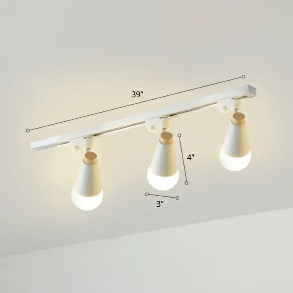 DecorBites™ DecorBites™ Sleek Cone Spotlight Track Lighting: Macaron Metal Semi-Flush Mount Light for Corridors