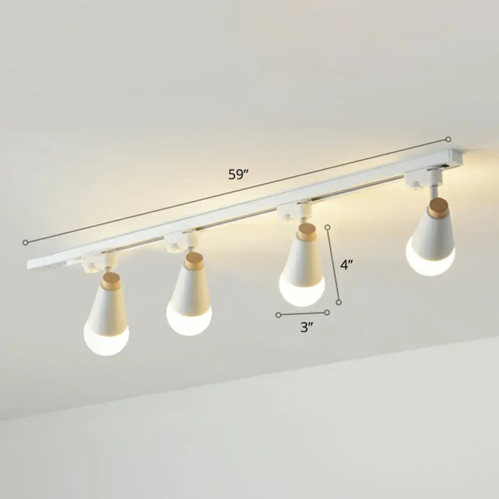 DecorBites™ DecorBites™ Sleek Cone Spotlight Track Lighting: Macaron Metal Semi-Flush Mount Light for Corridors
