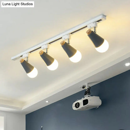 DecorBites™ DecorBites™ Sleek Cone Spotlight Track Lighting: Macaron Metal Semi-Flush Mount Light for Corridors