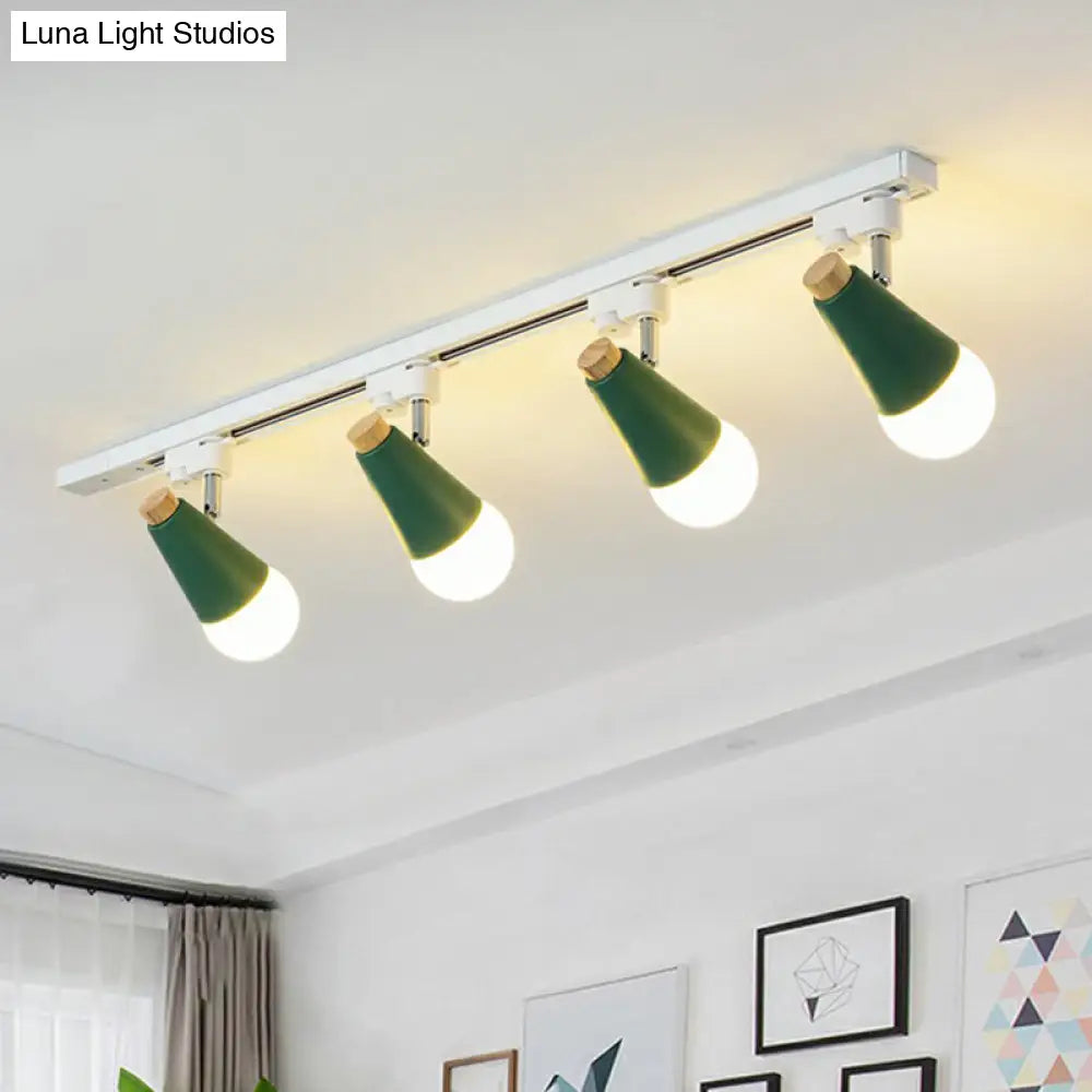 DecorBites™ DecorBites™ Sleek Cone Spotlight Track Lighting: Macaron Metal Semi-Flush Mount Light for Corridors