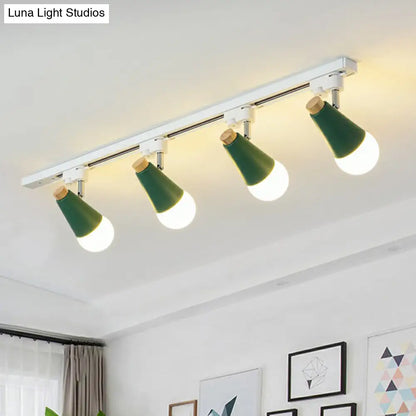 DecorBites™ DecorBites™ Sleek Cone Spotlight Track Lighting: Macaron Metal Semi-Flush Mount Light for Corridors