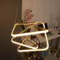 Sleek Contorted Gold Metal LED Pendant Light - Perfect for Living Rooms