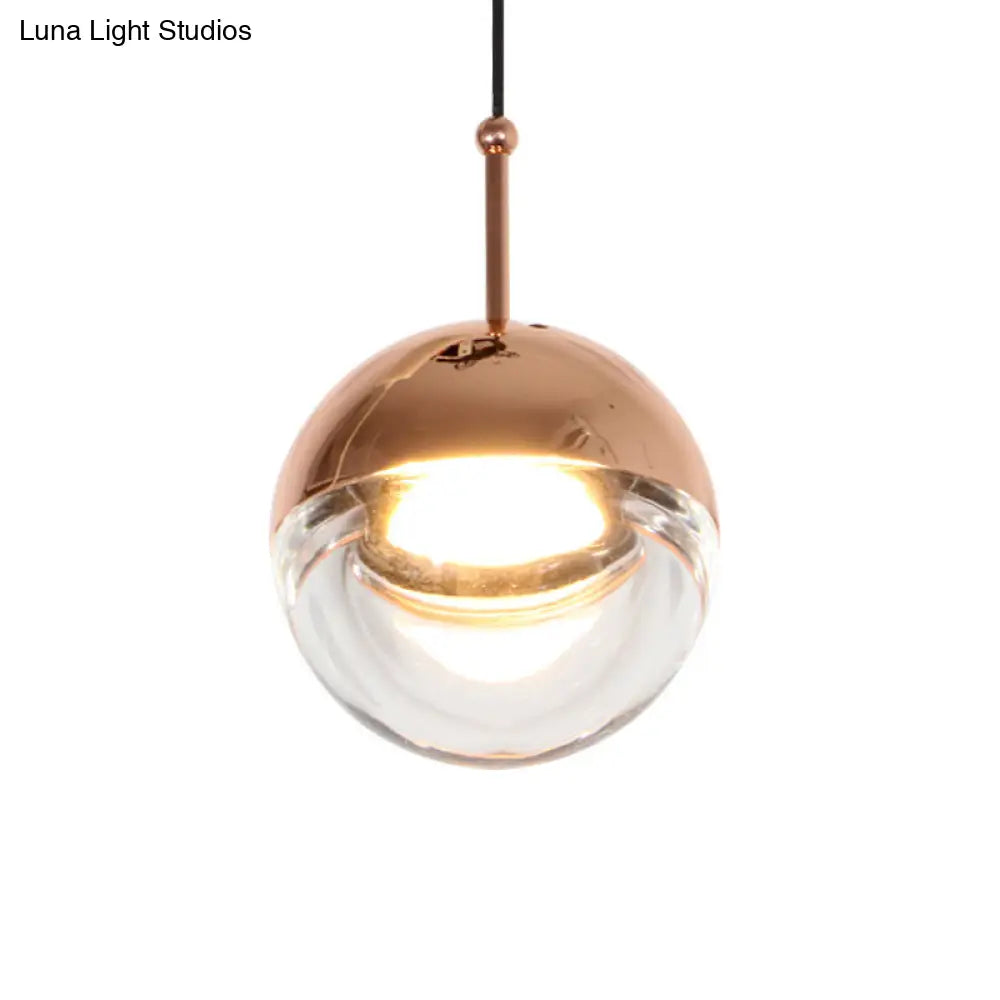 Sleek Crystal Glass LED Pendant Ceiling Light – A Global Simplicity for Bedside