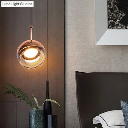 Sleek Crystal Glass LED Pendant Ceiling Light – A Global Simplicity for Bedside