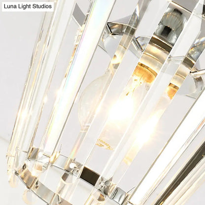 DecorBites™ DecorBites™ Sleek Crystal Kitchen Flush Light: Spiral, Cone, Cylinder Design with Chrome Finish
