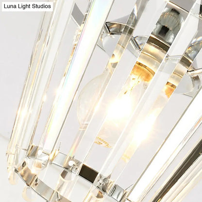 DecorBites™ DecorBites™ Sleek Crystal Kitchen Flush Light: Spiral, Cone, Cylinder Design with Chrome Finish
