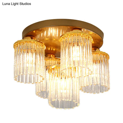 DecorBites™ DecorBites™ Sleek Crystal Rod Ceiling Light Fixture - Postmodern Semi Flush Mount Lamp (5/10/12 Heads)