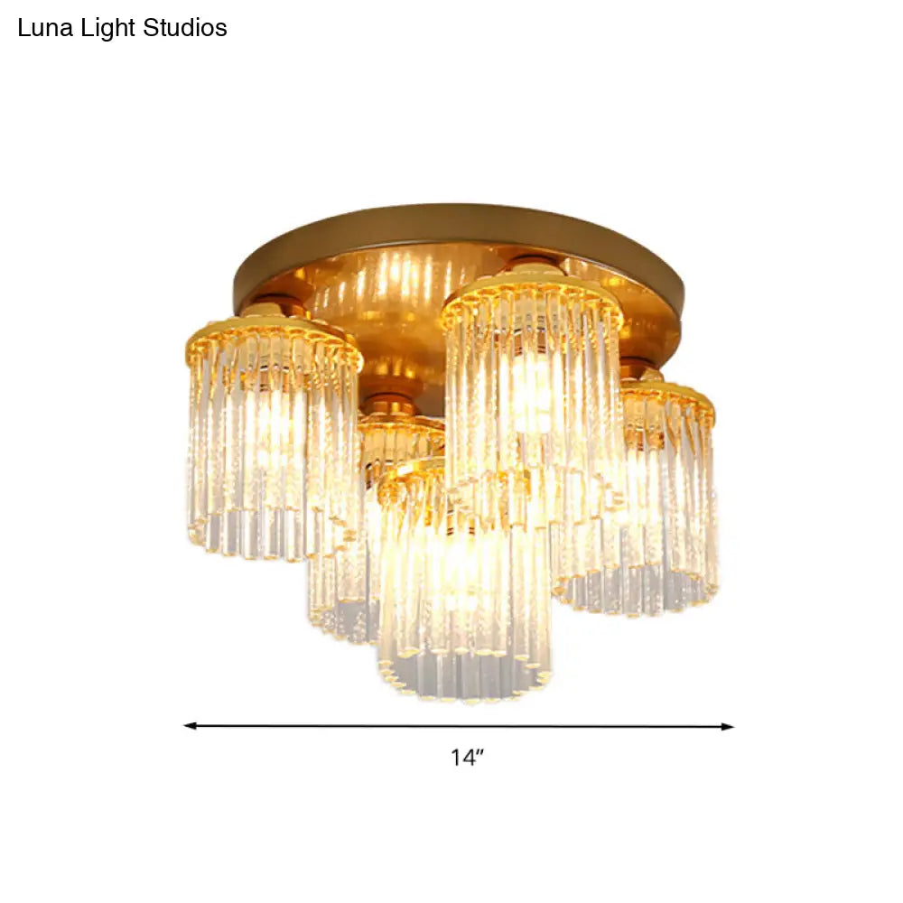 DecorBites™ DecorBites™ Sleek Crystal Rod Ceiling Light Fixture - Postmodern Semi Flush Mount Lamp (5/10/12 Heads)