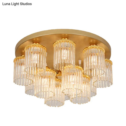 DecorBites™ DecorBites™ Sleek Crystal Rod Ceiling Light Fixture - Postmodern Semi Flush Mount Lamp (5/10/12 Heads)
