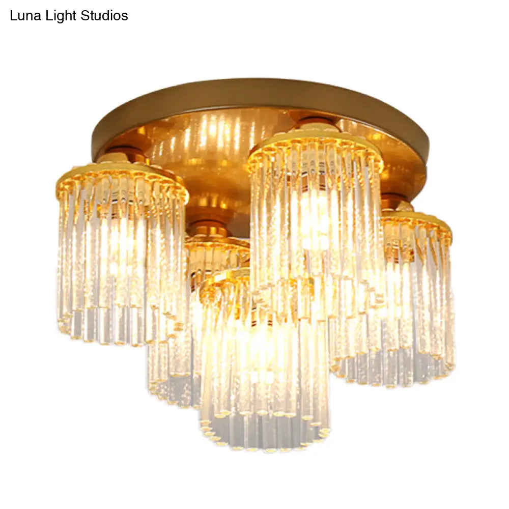 DecorBites™ DecorBites™ Sleek Crystal Rod Ceiling Light Fixture - Postmodern Semi Flush Mount Lamp (5/10/12 Heads)