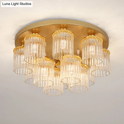 DecorBites™ DecorBites™ Sleek Crystal Rod Ceiling Light Fixture - Postmodern Semi Flush Mount Lamp (5/10/12 Heads)
