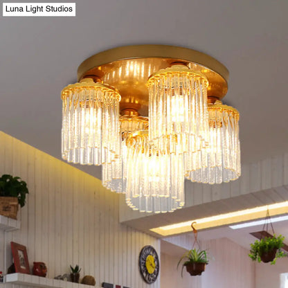 DecorBites™ DecorBites™ Sleek Crystal Rod Ceiling Light Fixture - Postmodern Semi Flush Mount Lamp (5/10/12 Heads)