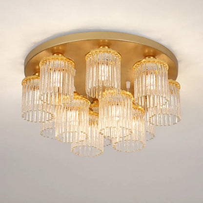 DecorBites™ DecorBites™ Sleek Crystal Rod Ceiling Light Fixture - Postmodern Semi Flush Mount Lamp (5/10/12 Heads)