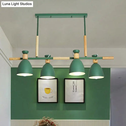 مصباح معلق أنيق على شكل قبة بتصميم جزيرة من DecorBites™ بلمسة نهائية معدنية - مثالي لغرف الطعام