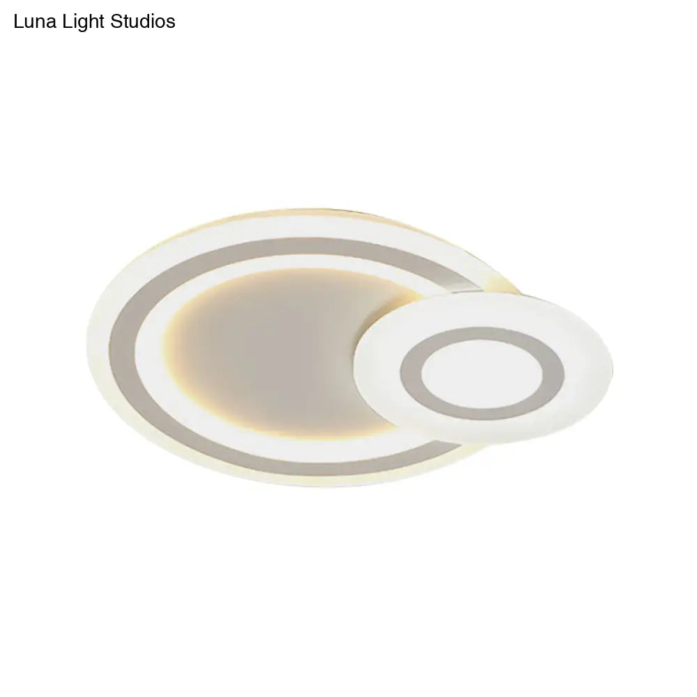 DecorBites™ DecorBites™ Sleek Flush Ceiling Mount Light - Acrylic White Finish, Ideal for Adult Bedroom