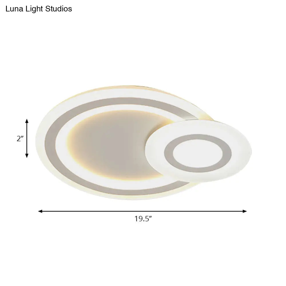 DecorBites™ DecorBites™ Sleek Flush Ceiling Mount Light - Acrylic White Finish, Ideal for Adult Bedroom