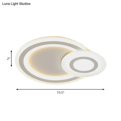 DecorBites™ DecorBites™ Sleek Flush Ceiling Mount Light - Acrylic White Finish, Ideal for Adult Bedroom