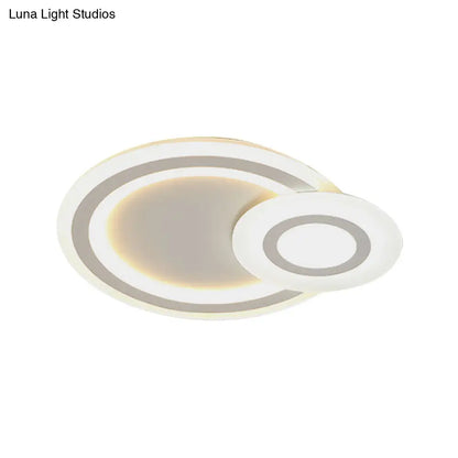 DecorBites™ DecorBites™ Sleek Flush Ceiling Mount Light - Acrylic White Finish, Ideal for Adult Bedroom